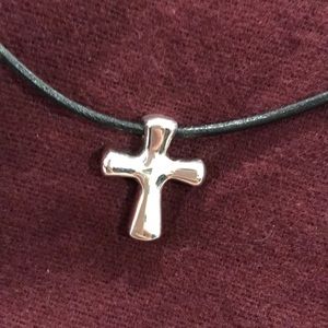 Barra Sterling Silver Chunky Cross Necklace 16.5”